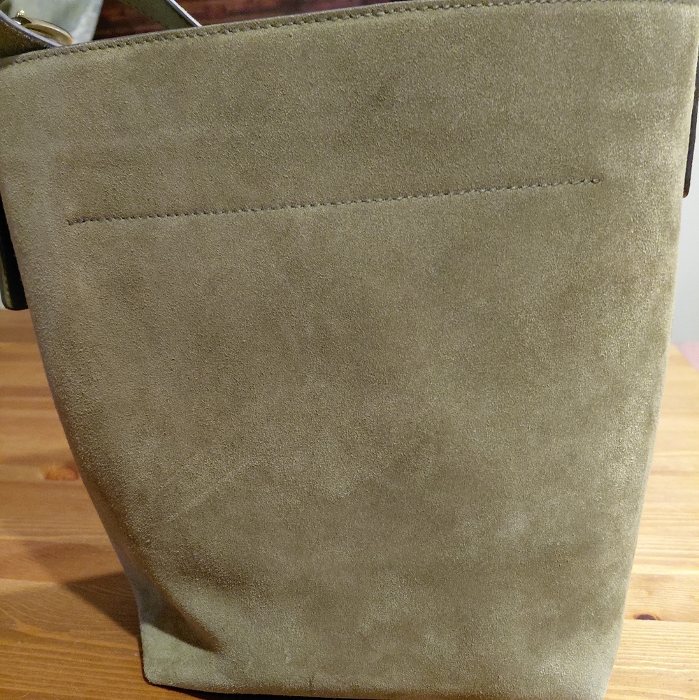 Madewell Olive Green Suede Tote